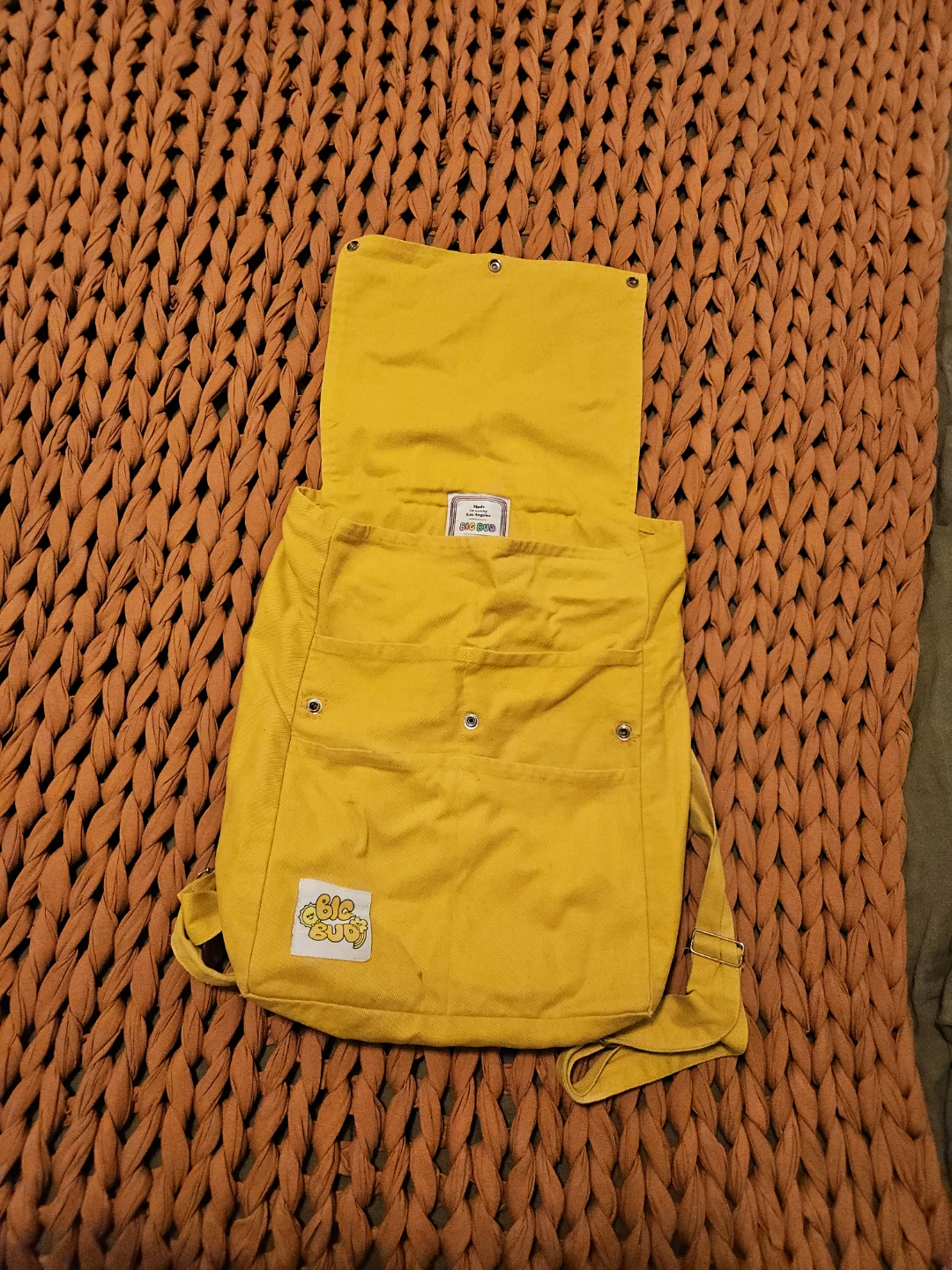 Big Bud Press Yellow Cotton Canvas Backpack