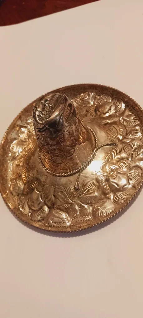Mexican Sterling Silver 925 Stamped Beautiful Sombrero Hat image indicator(2)