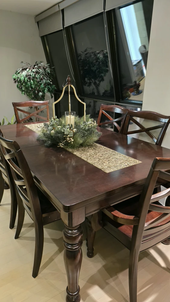NEED IT GONA ASAP❗️Dining Table with 6 Chairs - Brown Wood