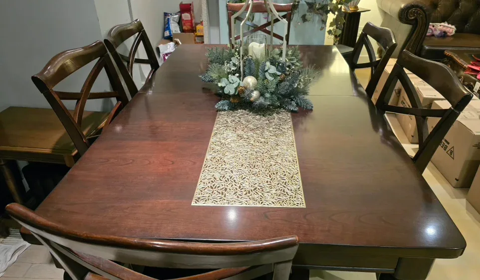 NEED IT GONA ASAP❗️Dining Table with 6 Chairs - Brown Wood image indicator(4)