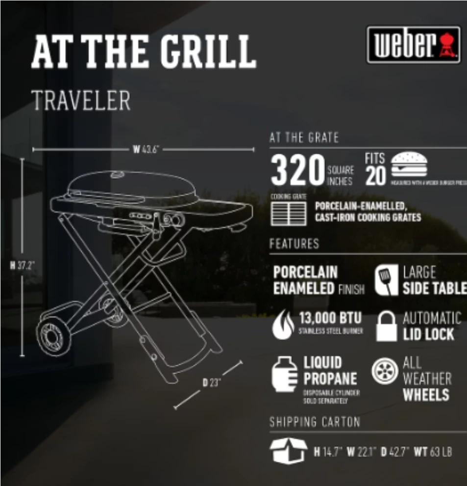 Weber Traveler Portable Gas Grill - Brand New - photo 5
