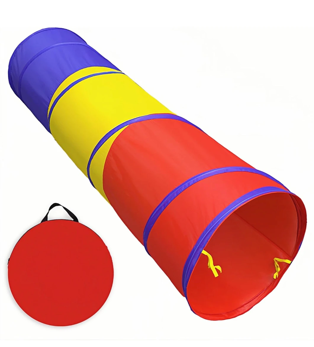 Kids Play Tunnel - Red, Yellow, and Blue