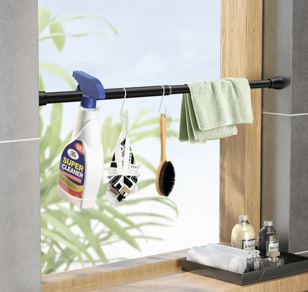 Adjustable Tension Curtain Rod 28"-48" Black - photo 2
