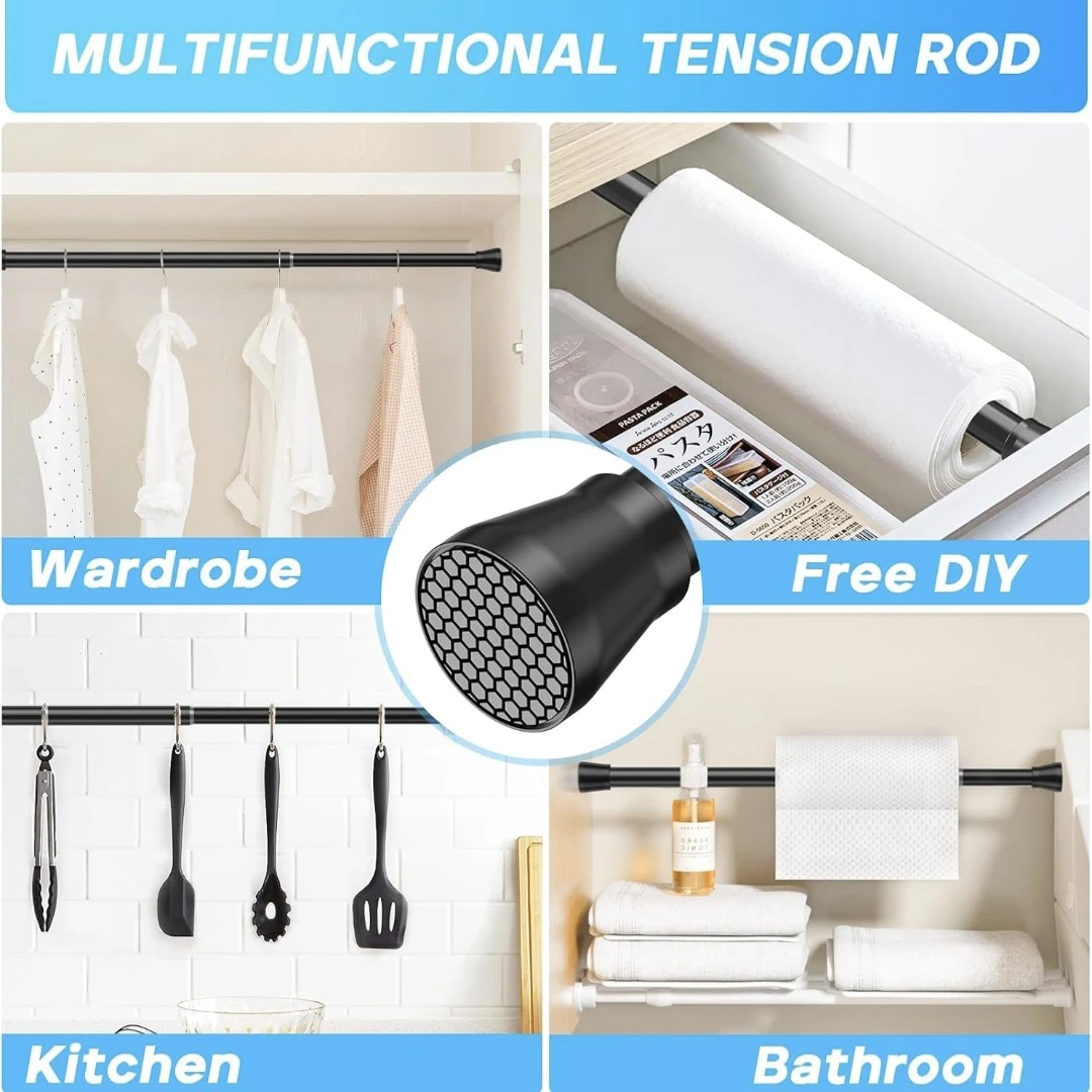 Adjustable Tension Curtain Rod 28"-48" Black - photo 4