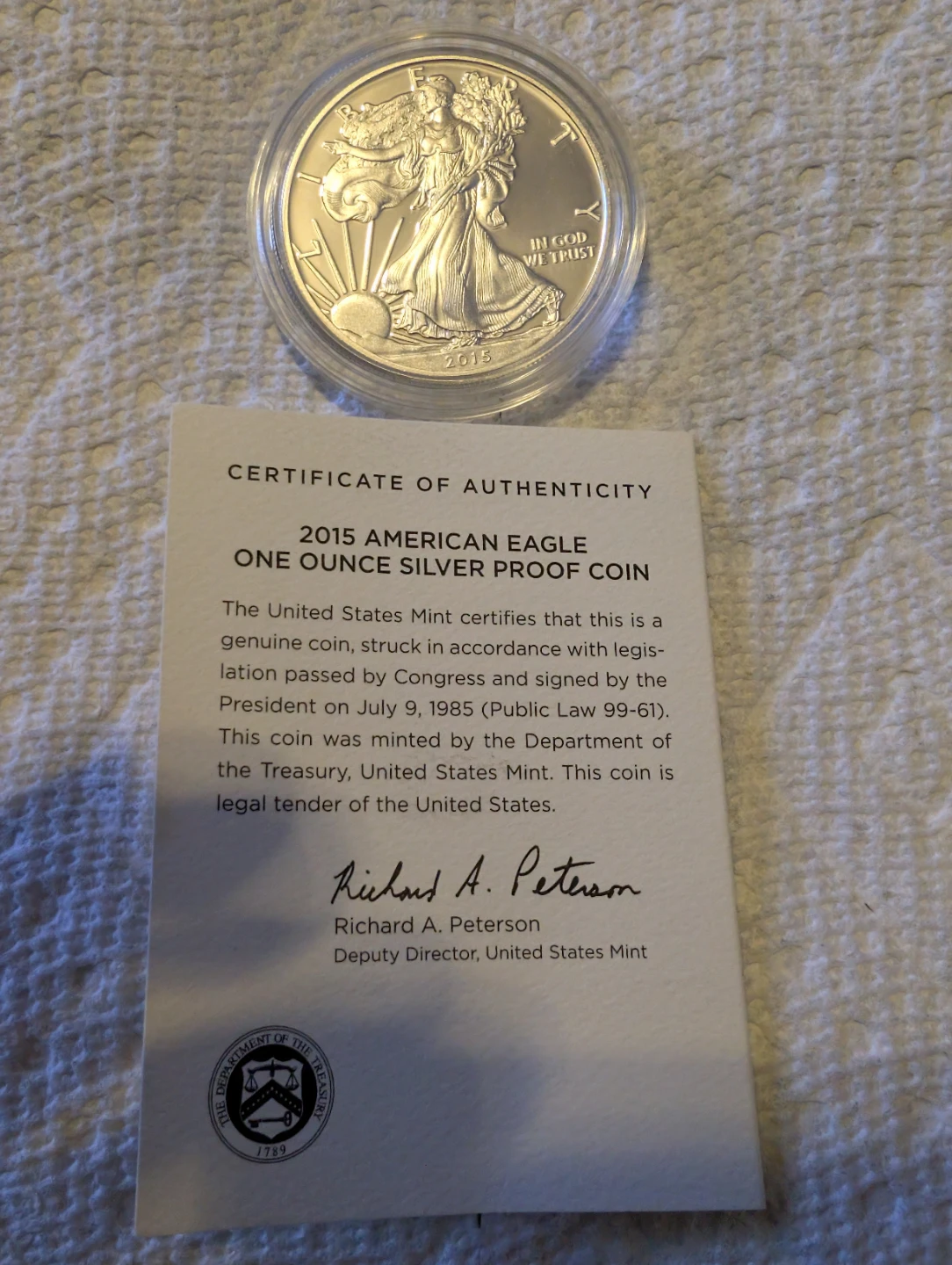 2015 American Eagle One Ounce Silver Proof Coin - photo 4
