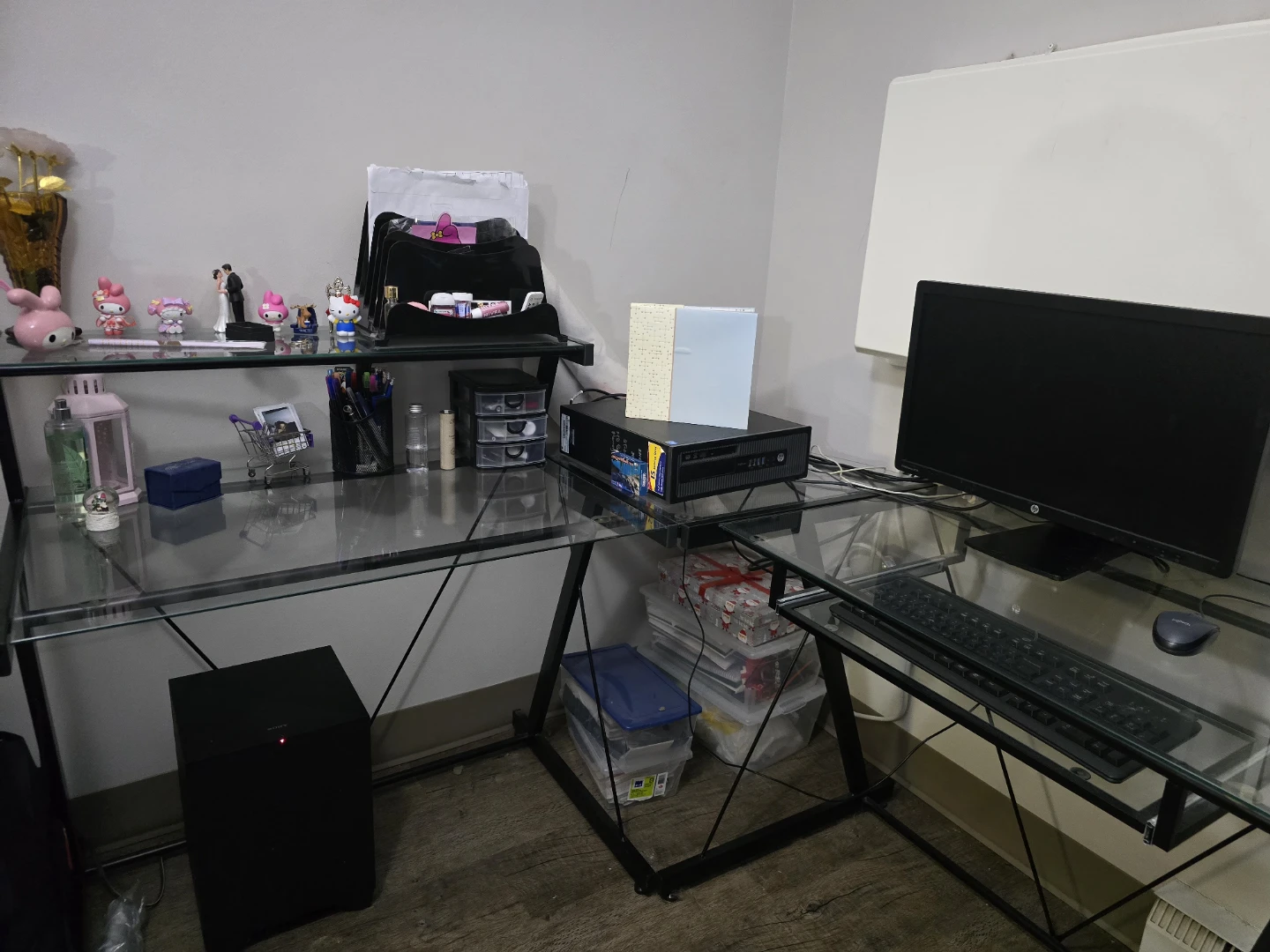 Computer Desk with Glass Top