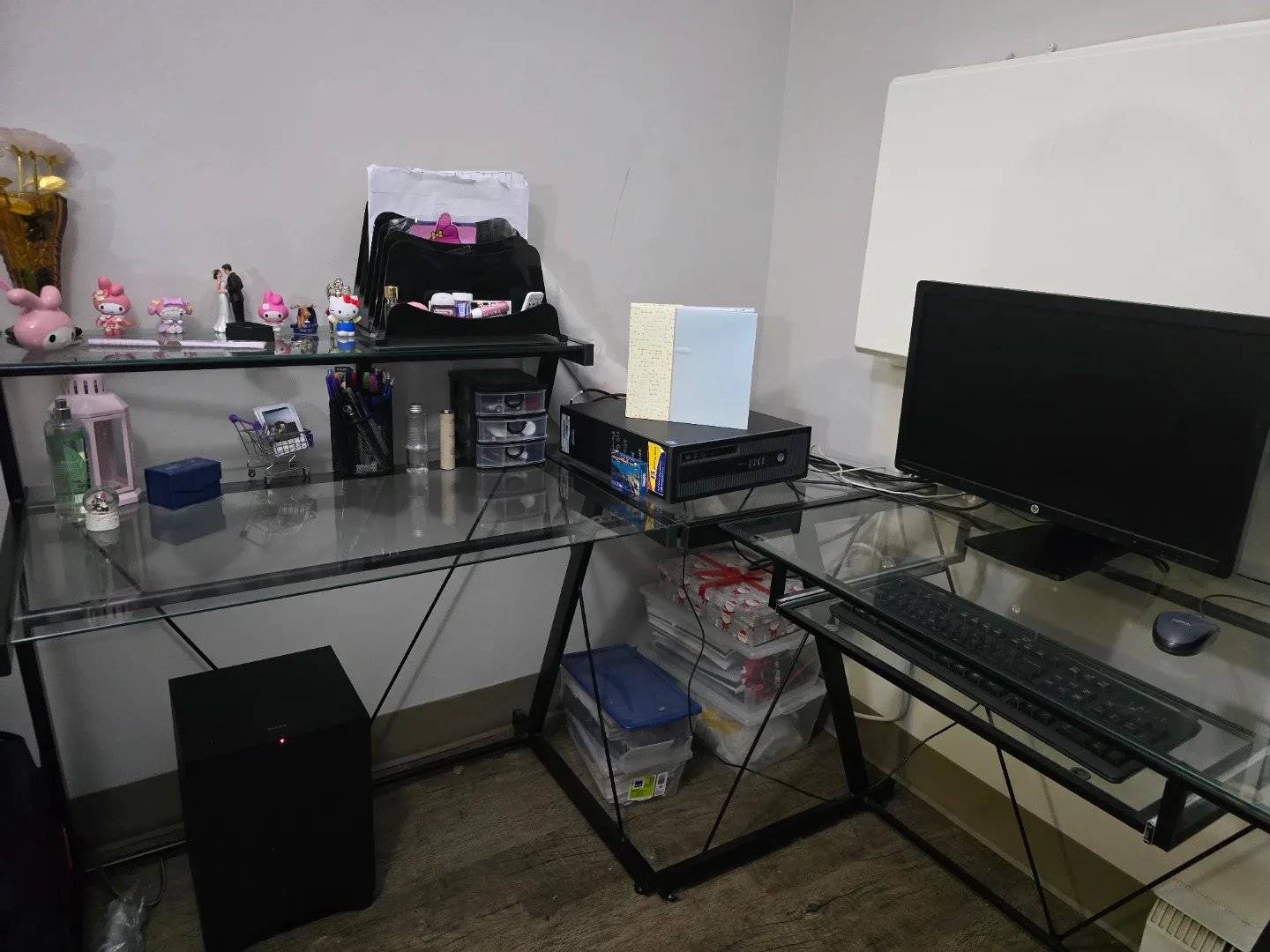 Computer Desk with Glass Top