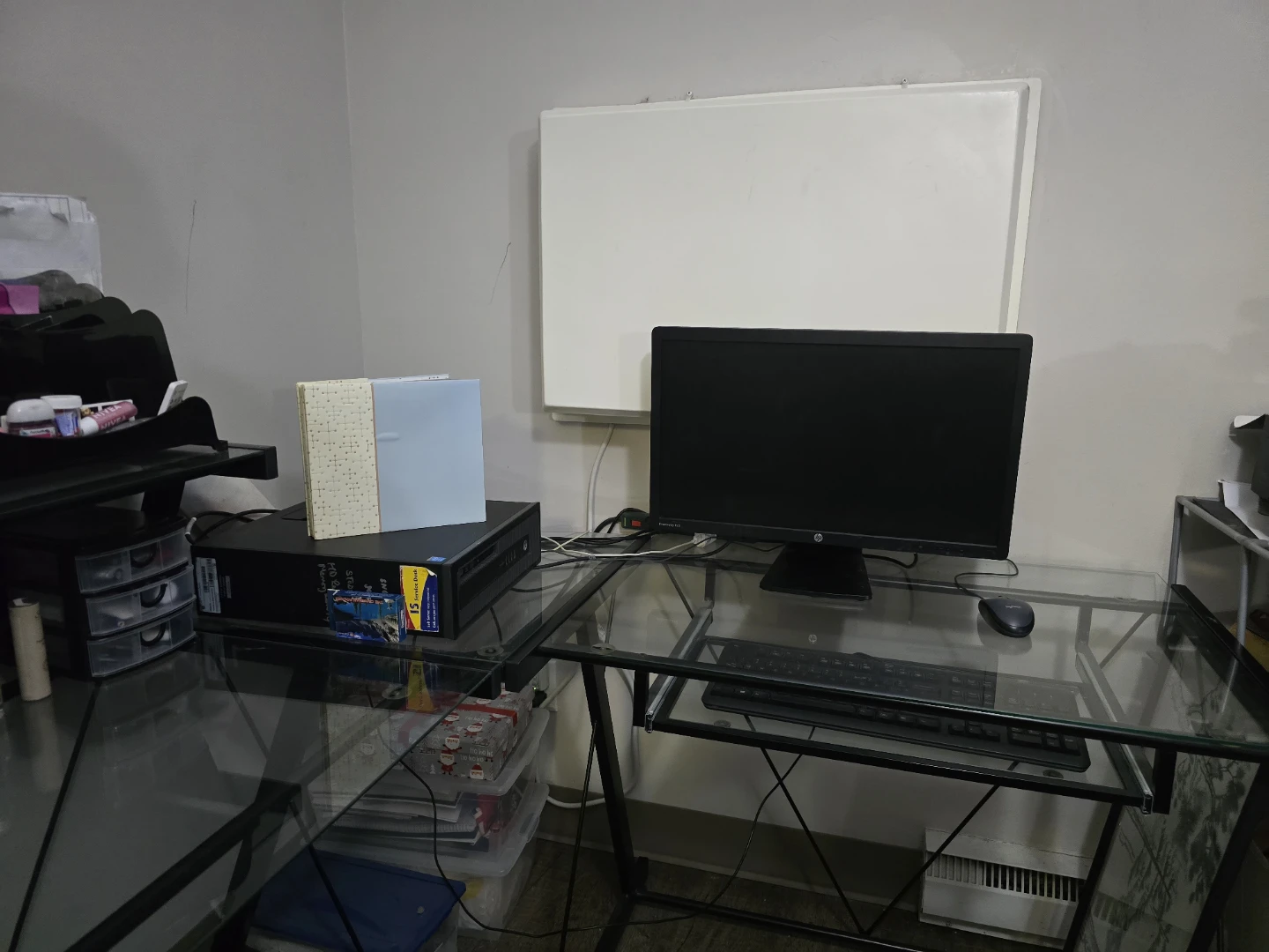 Computer Desk with Glass Top - photo 2