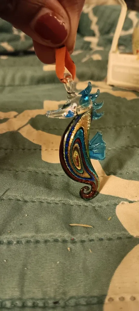 Glass Seahorse Ornament