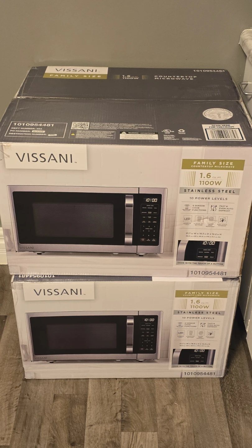 New Vissani 1.6 cu ft Countertop Microwave