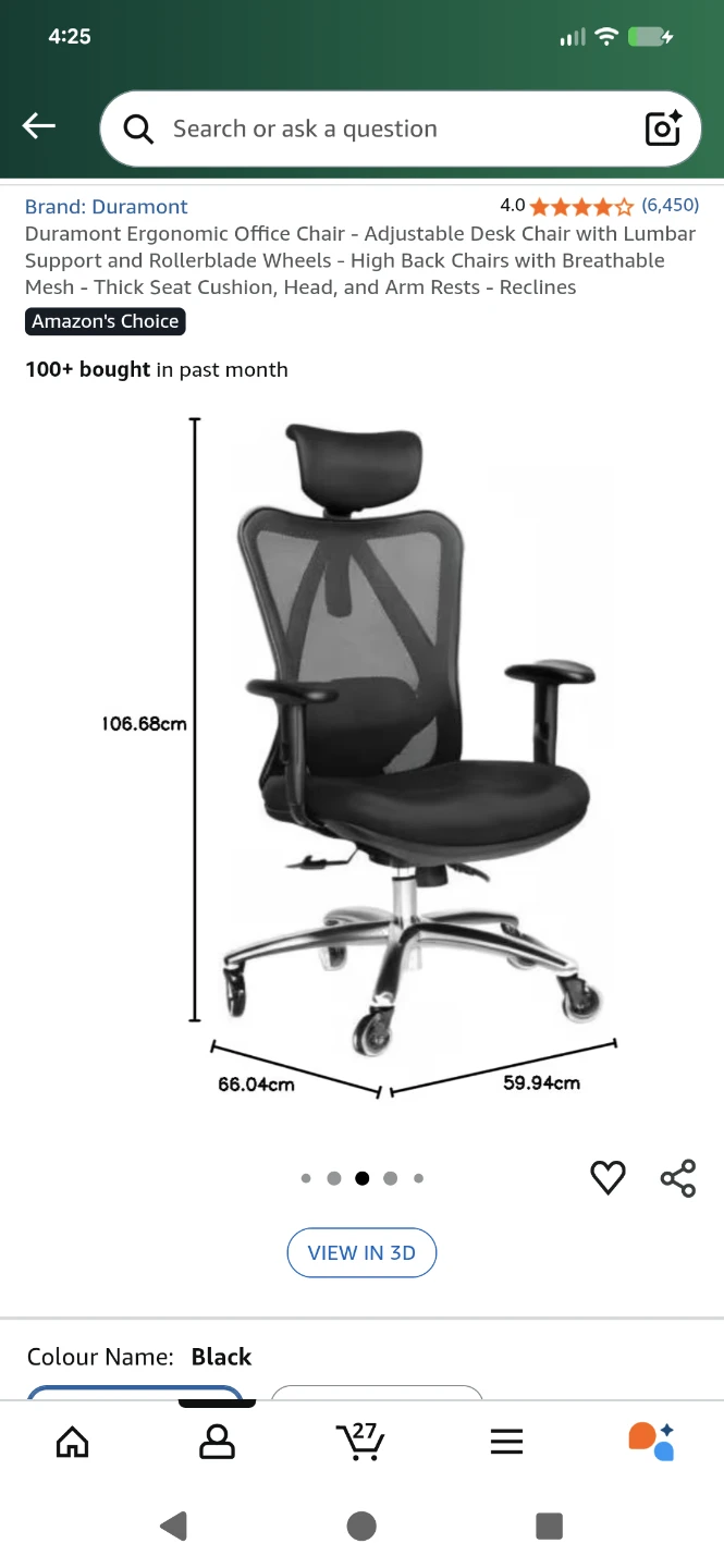 Duramont Ergonomic Office Chair - Black - photo 3