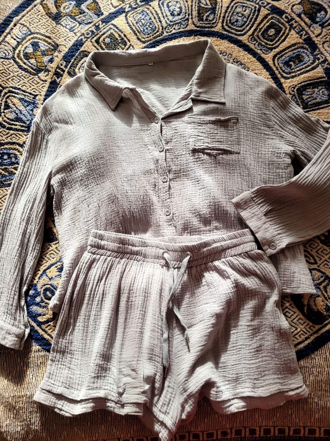 Grey Cotton Gauze Pajama Set🎁 XL - photo 2