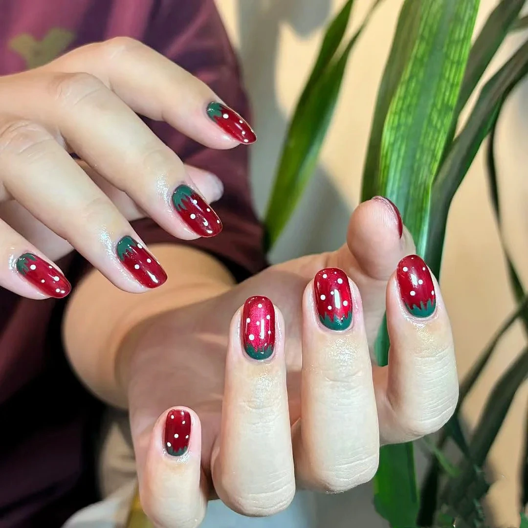 Handmade Strawberry Press-On Nails - photo 5