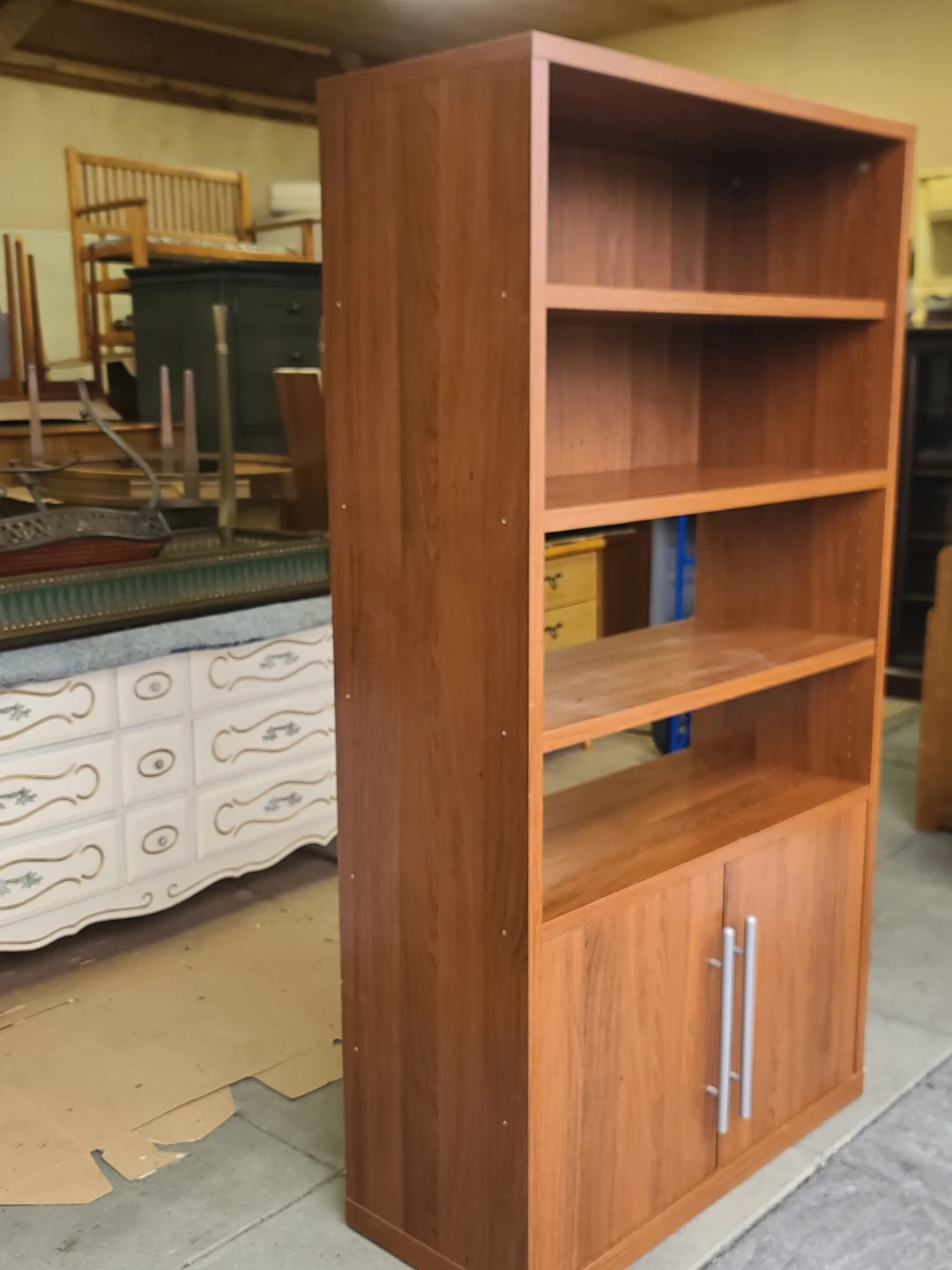 Brown Wooden Bookcase with Cabinet - photo 3