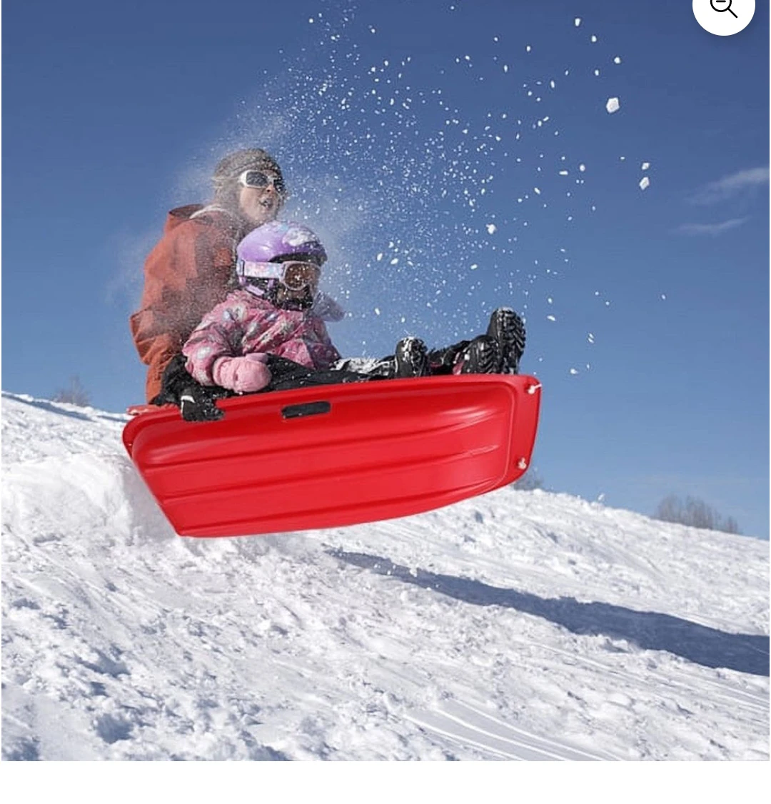 Red heavy duty Plastic Toboggan Sled - photo 5
