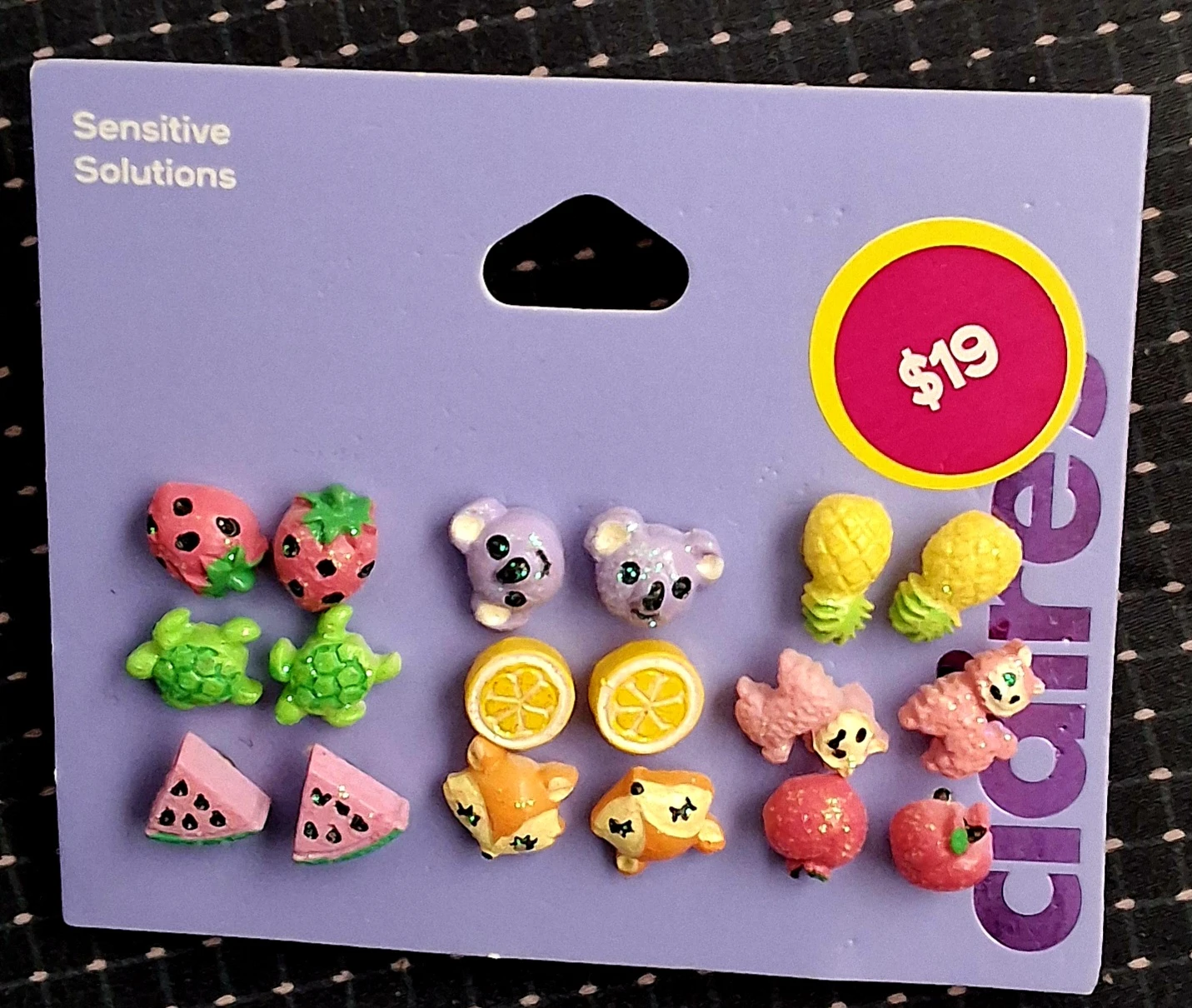 Brand New Claire's Sensitive Solutions Stud Earrings