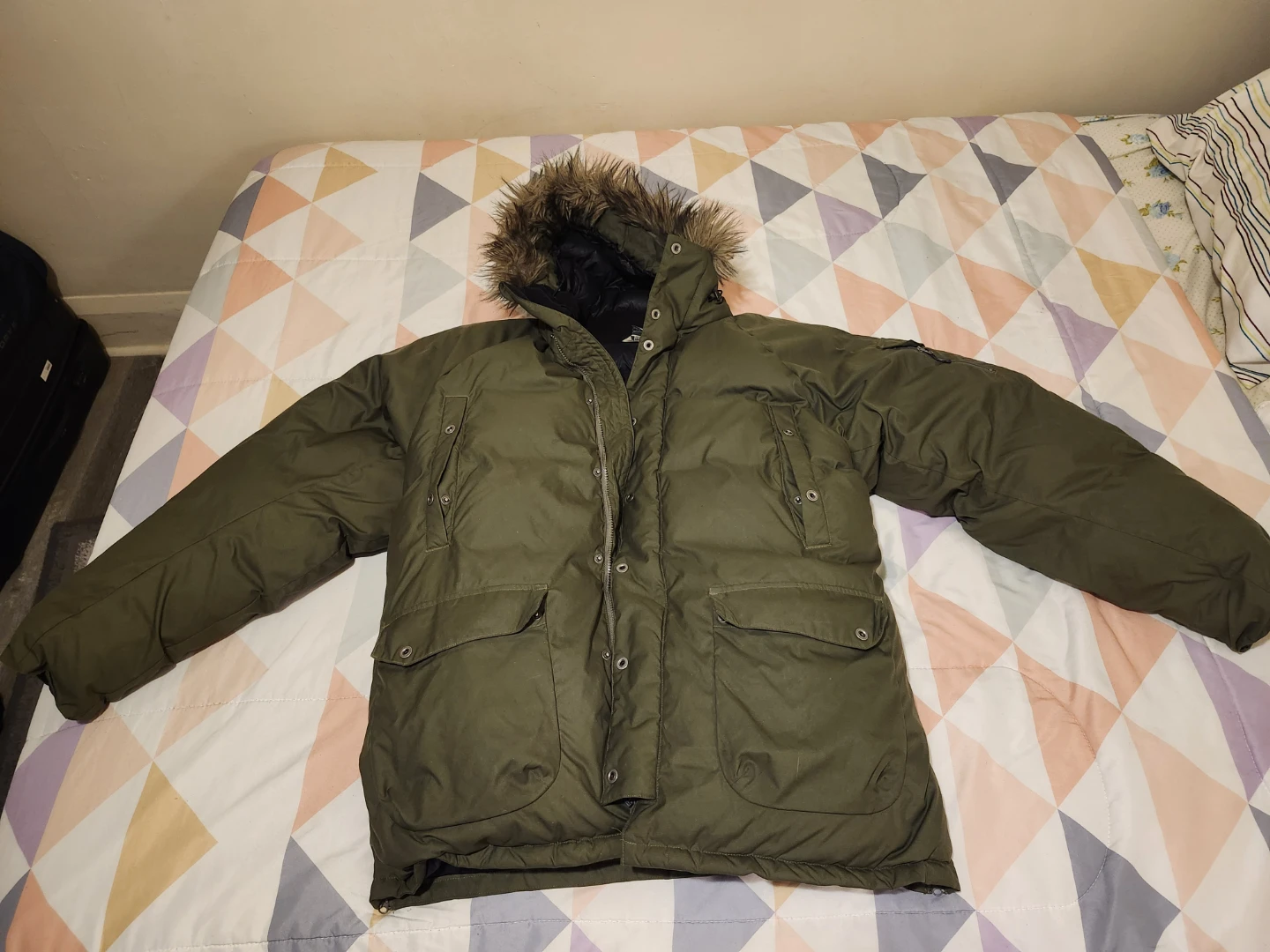 Olive Green Down Parka Jacket - photo 4