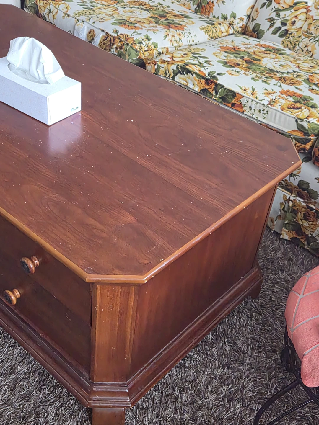 Wooden Coffee Table with Drawers - photo 2