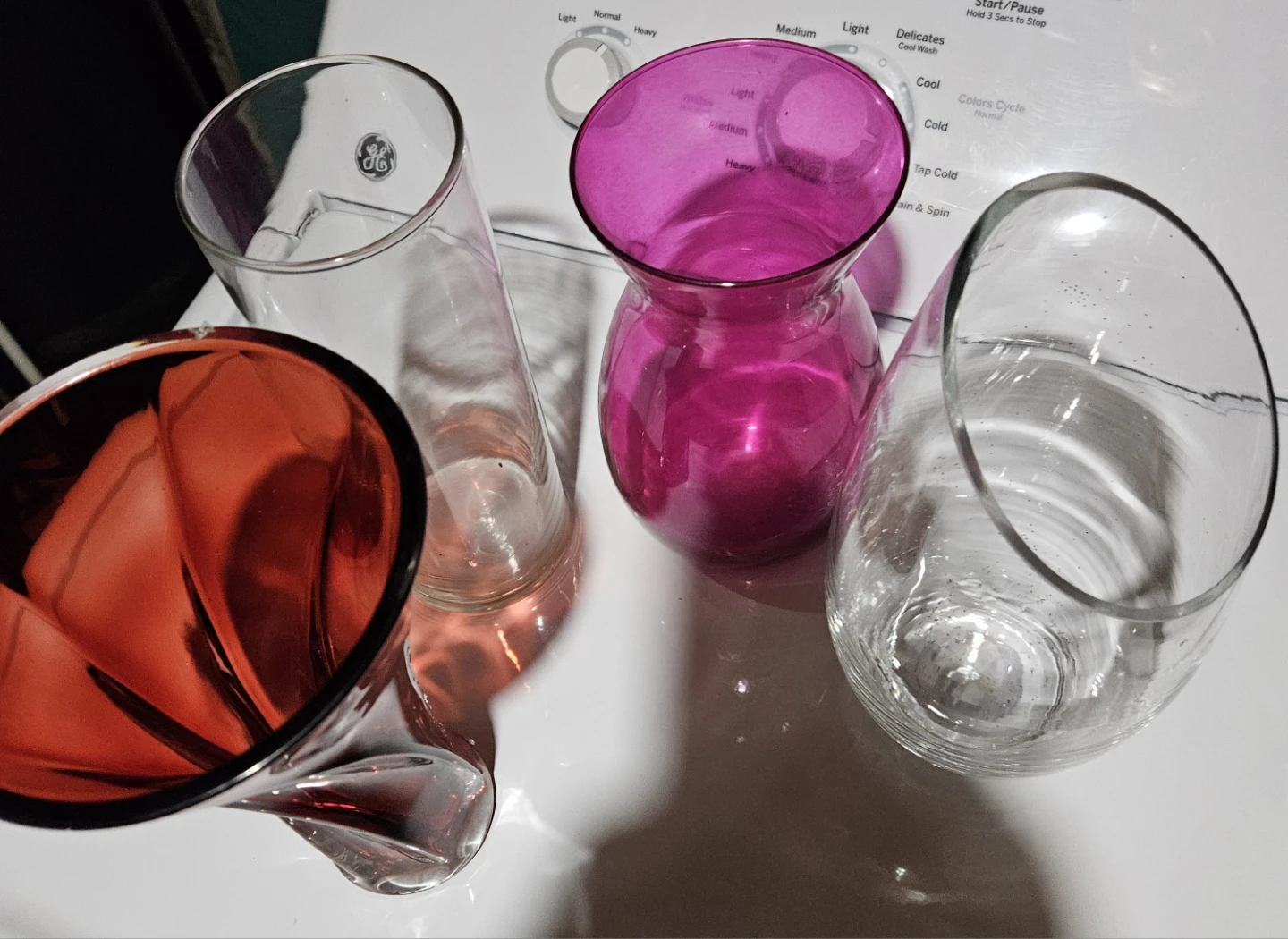Assorted Vases - Glass, Pink, Red