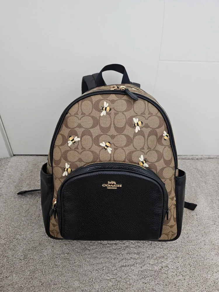 Authentic Coach Backpack with Bee Design