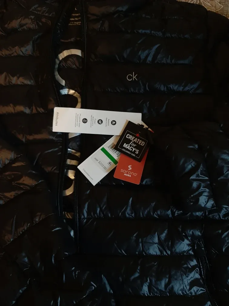 Calvin Klein Black Packable Down Puffer Jacket, L image indicator(2)