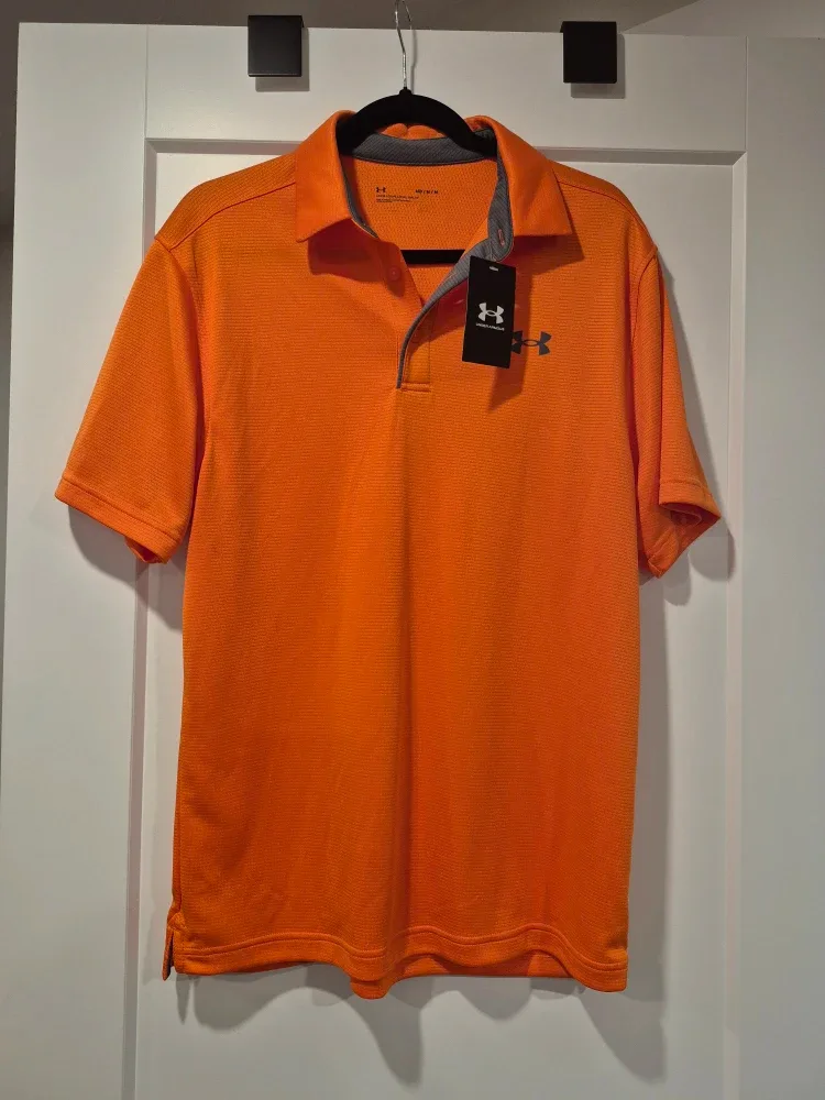 Under Armour Orange Polo Golf Shirt - Size M NWT