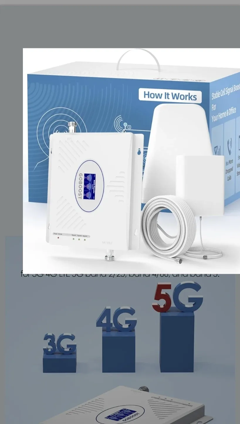 Cell Phone Booster for House, Band 2/4/5/25/66 Cell Phone Signal
