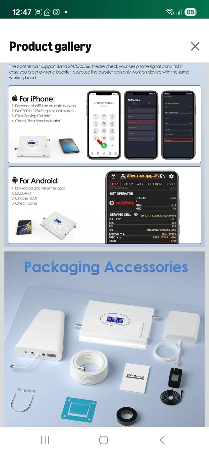 Cell Phone Booster for House, Band 2/4/5/25/66 Cell Phone Signal image indicator(4)