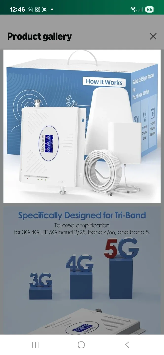 Cell Phone Booster for House, Band 2/4/5/25/66 Cell Phone Signal image indicator(5)