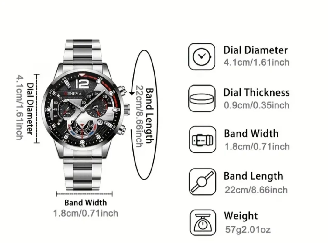 Geneva Silver Watch & Bracelet Set - photo 2