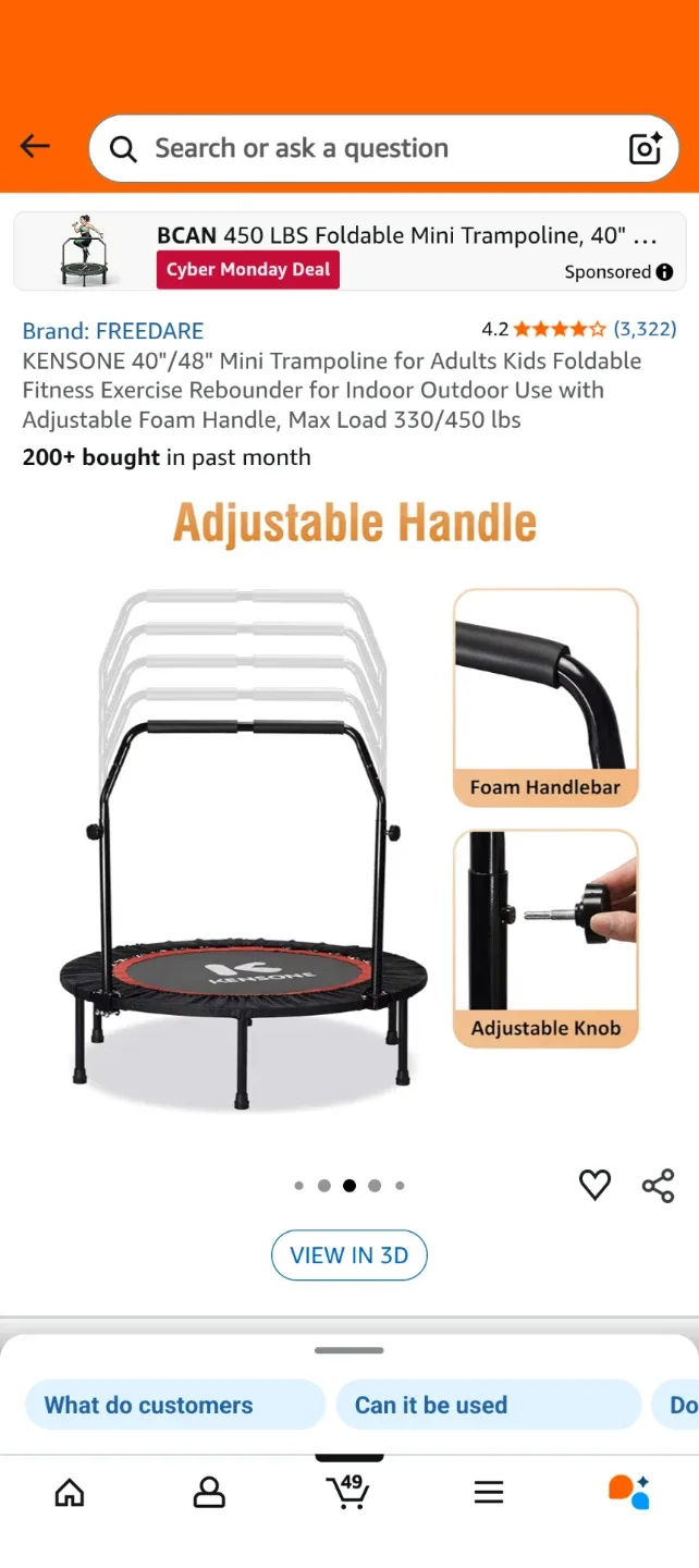 FREEDARE 40"Mini Foldable Trampoline image indicator(3)