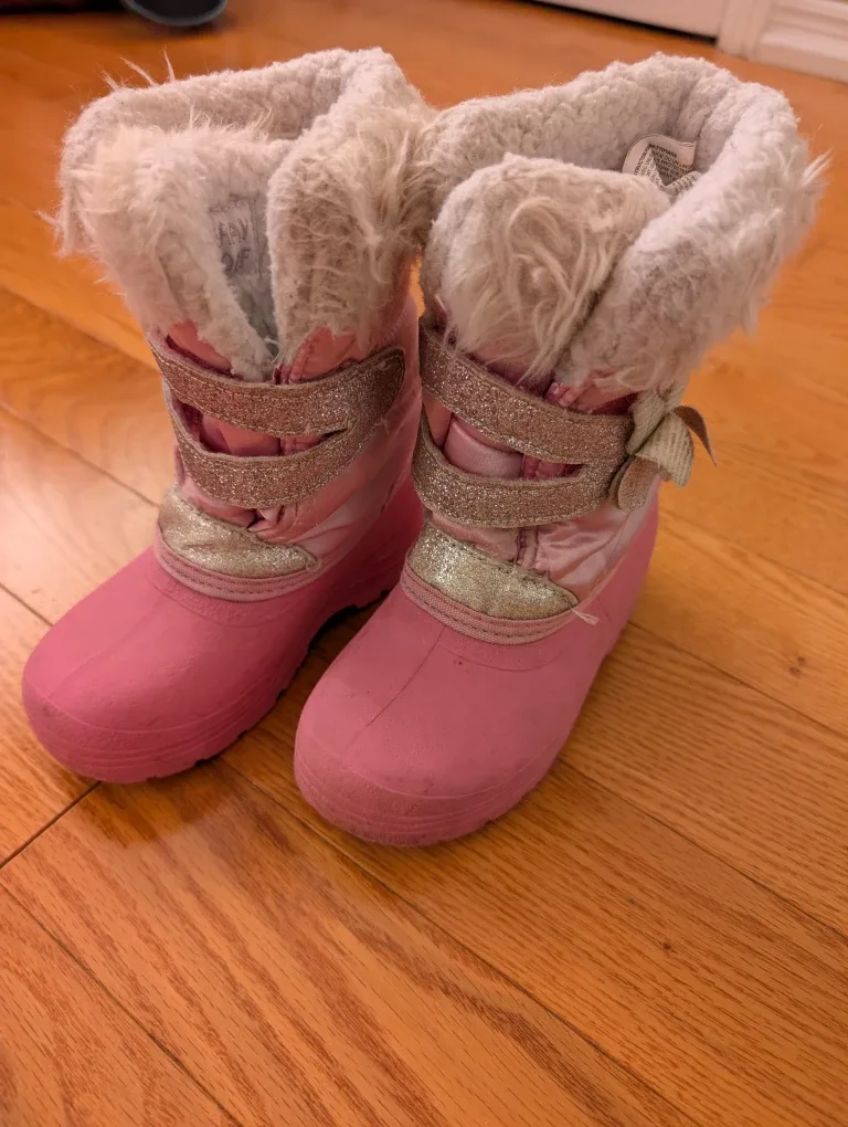 Girls Pink Winter Boots - Size 10