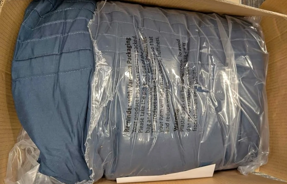 Navy & Grey Stripe Bedding Set - New in Box! - photo 4