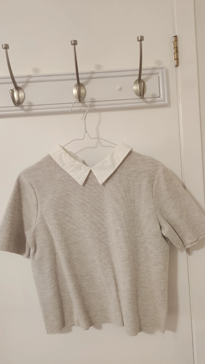 Beige Short Sleeve Top S