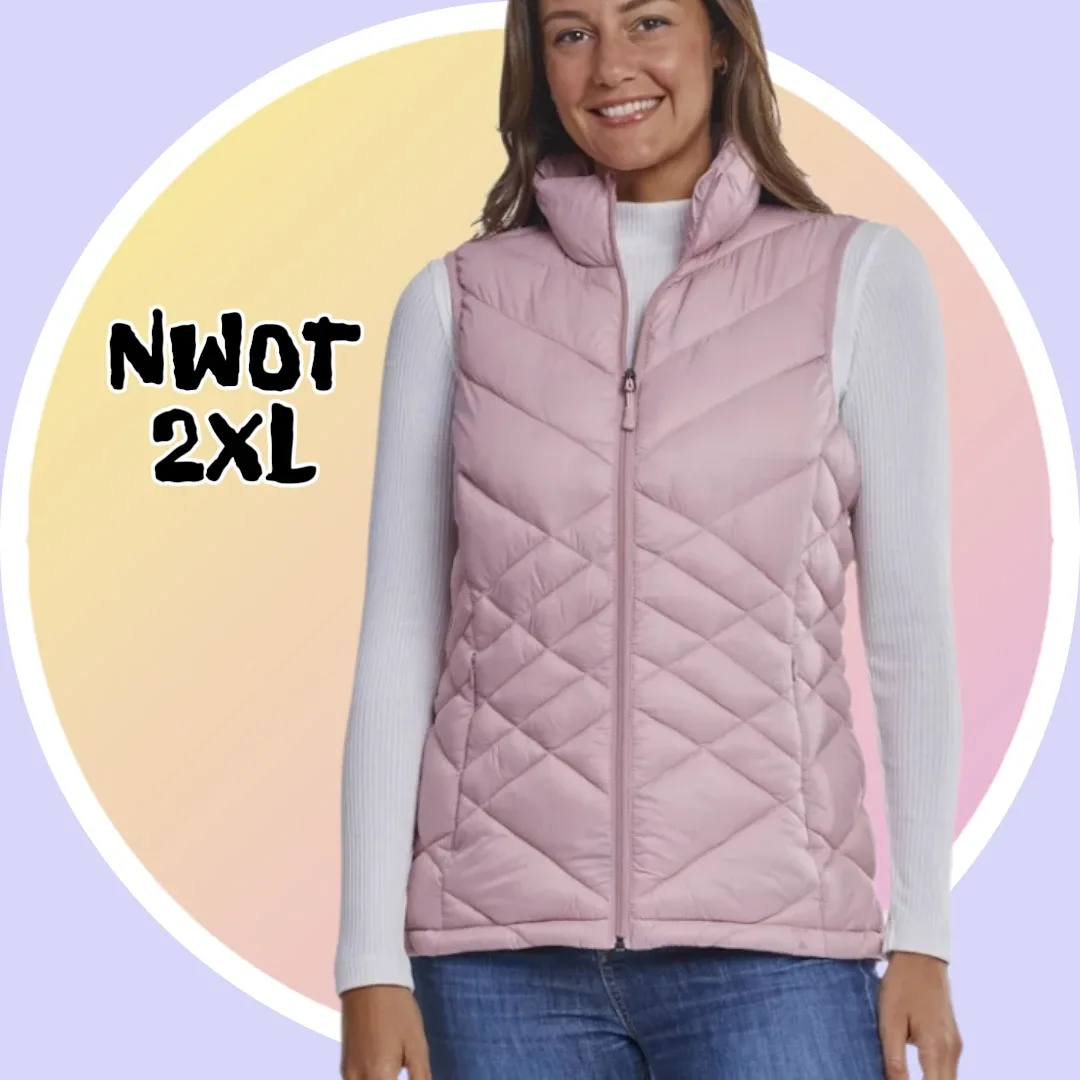 #Cleanout NWT 2X Packable Quilted Vest 2 Zip & 2 Inside Pockets