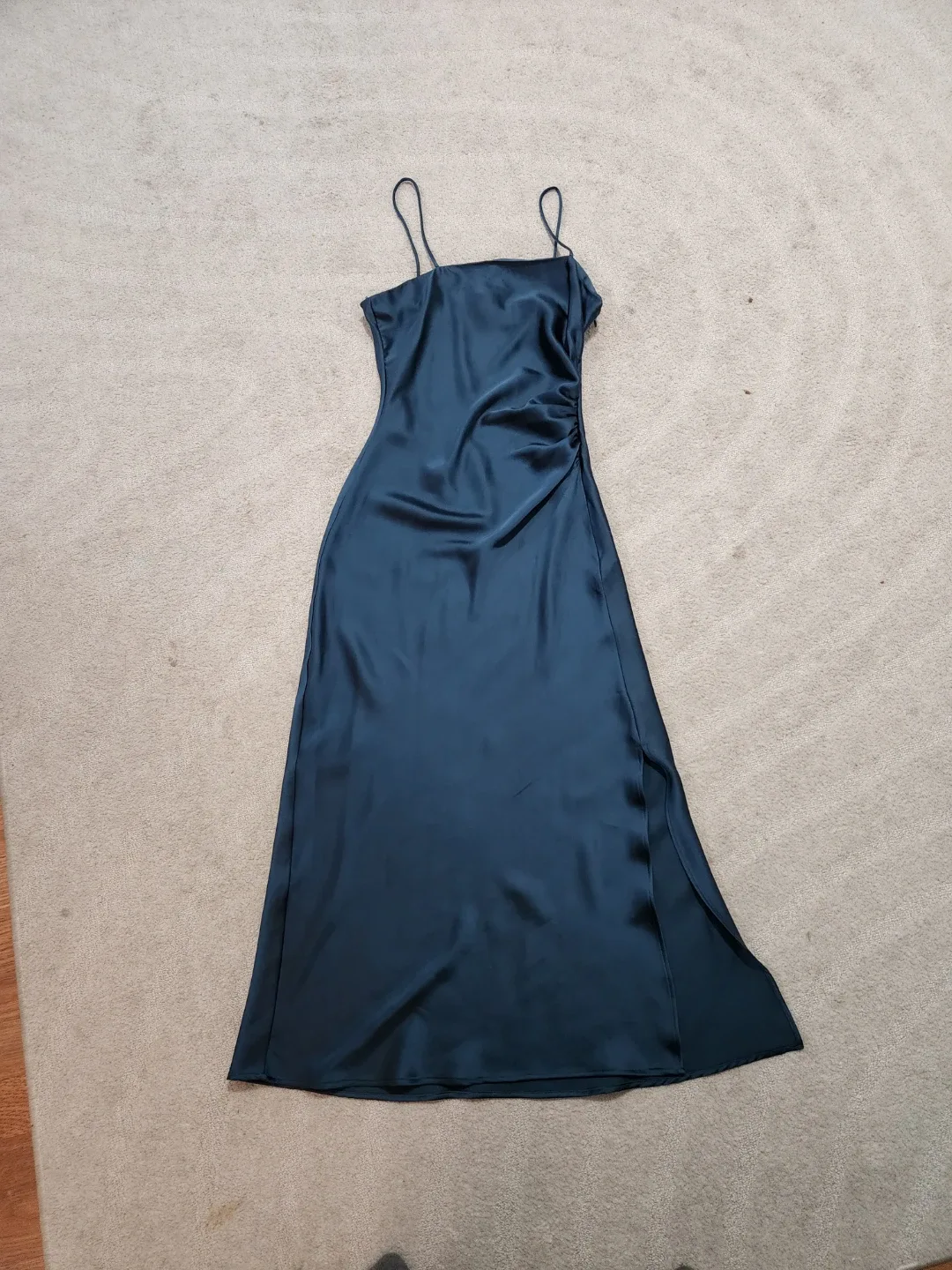 Satin Slip Dress - Teal