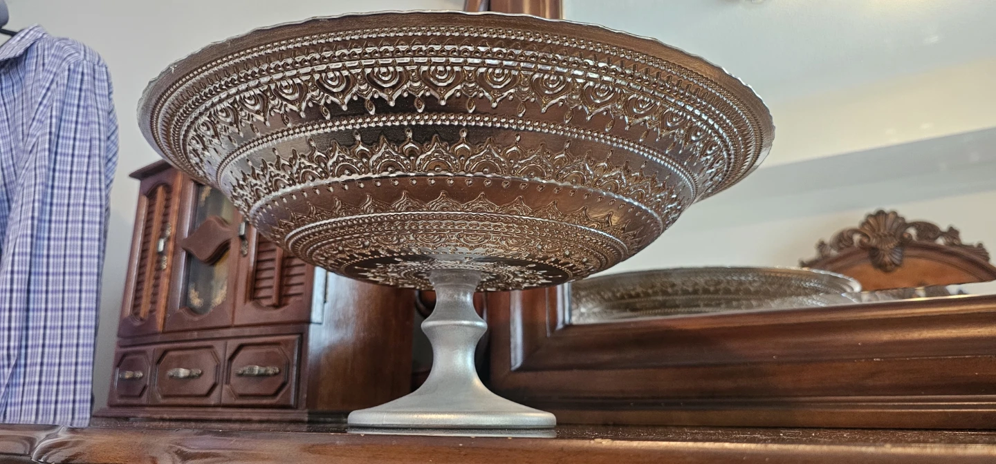 Decorative Footed Bowl - Gold & White - photo 2