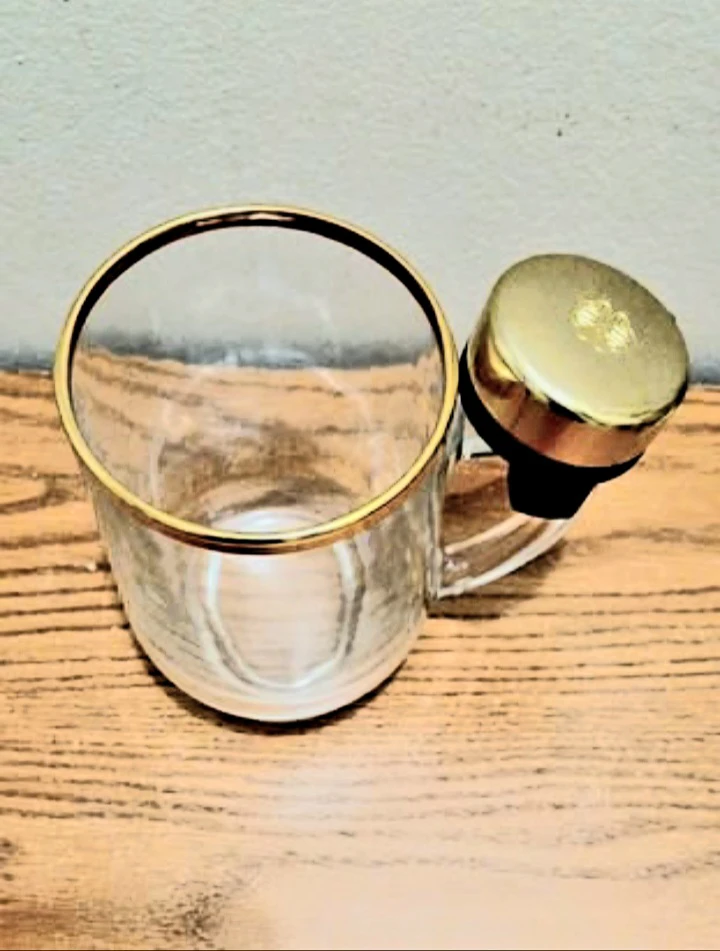 Unique Gold Plated French Bell Ringer Beer Stein - photo 3