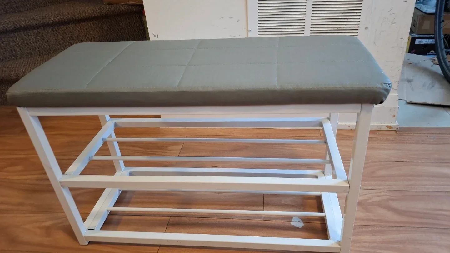 Bench with shelf underneath shoe organizer #cleanout image indicator(2)