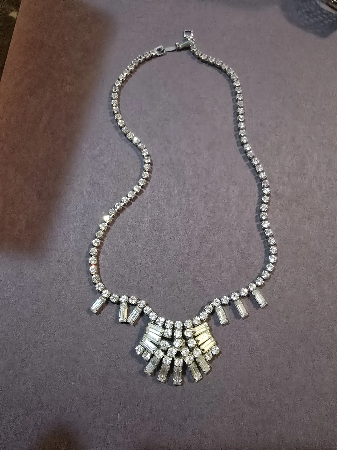 Vintage sterling jayflex Rhinestone Necklace
