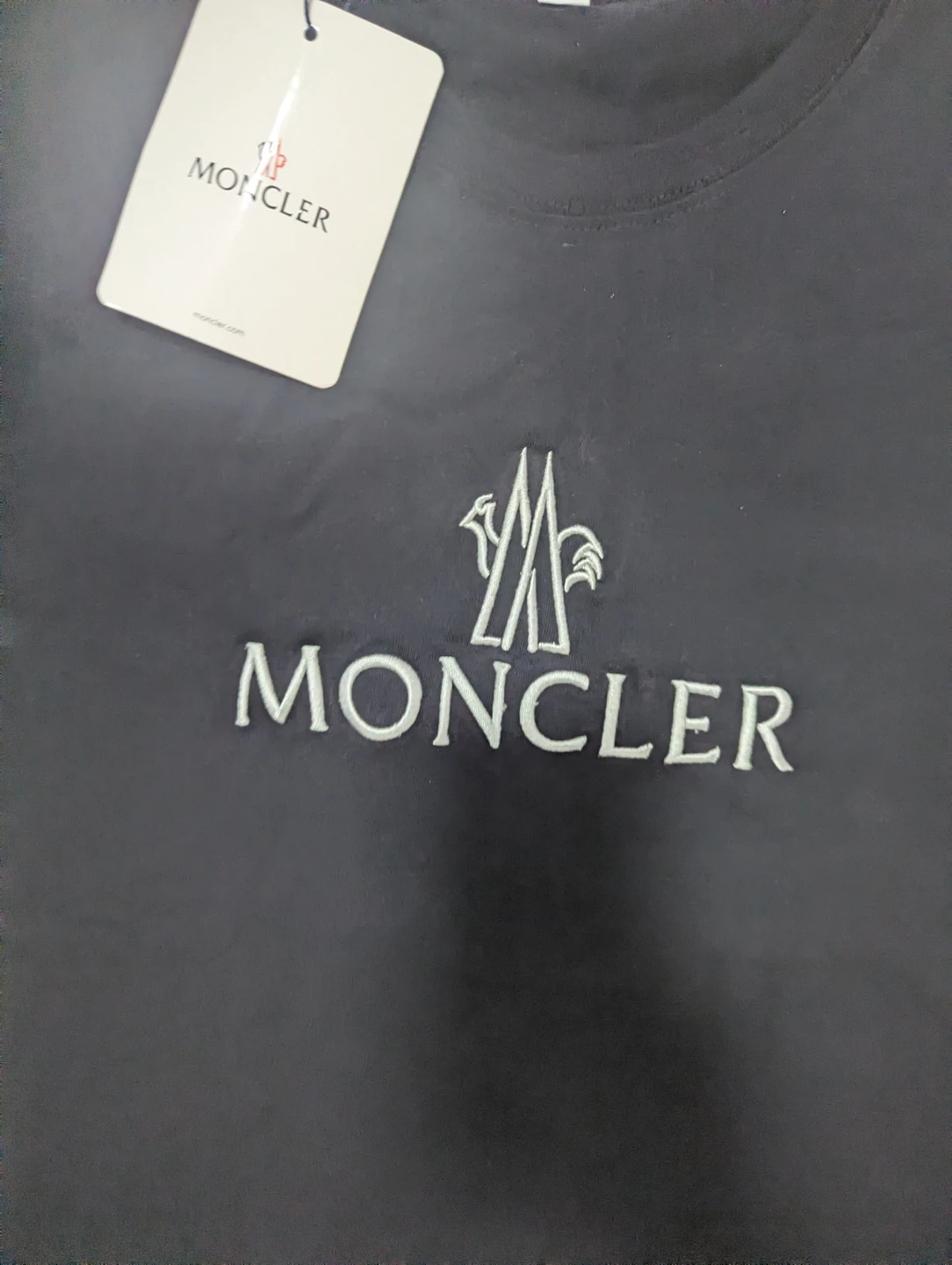 New Moncler Black T-Shirt Size S/M - photo 4