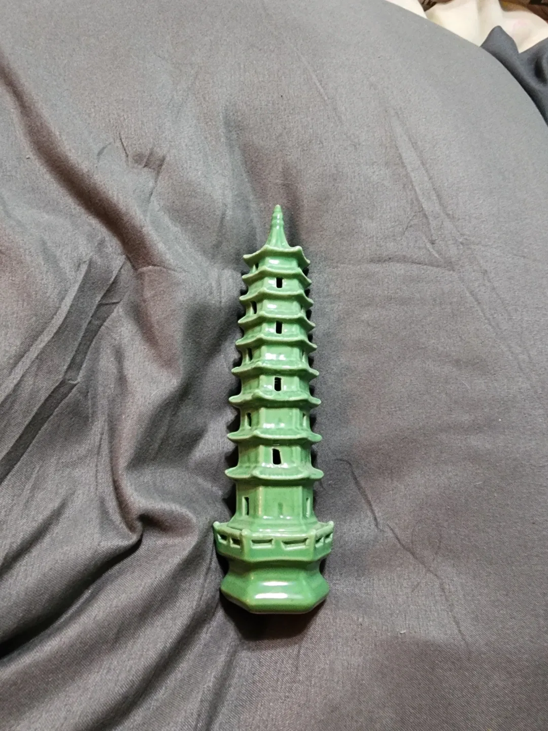 Green Ceramic Pagoda Tower