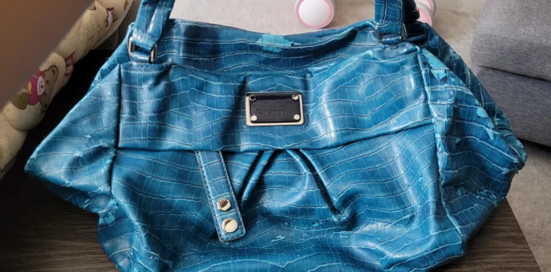 Marc by Marc Jacobs Blue Croc Embossed Satchel - photo 2