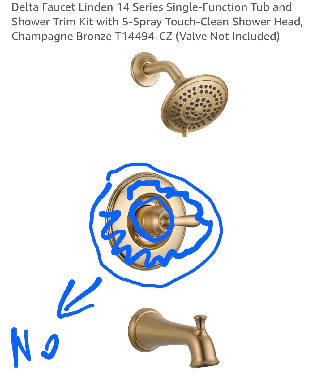 Delta Linden Champagne Bronze Shower Trim Kit