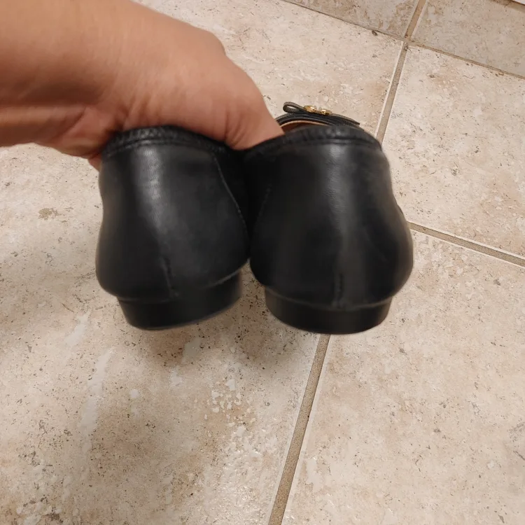 Black Leather  Flats size 9 image indicator(4)