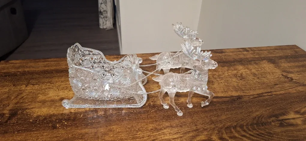 Crystal Reindeer Sleigh Decoration