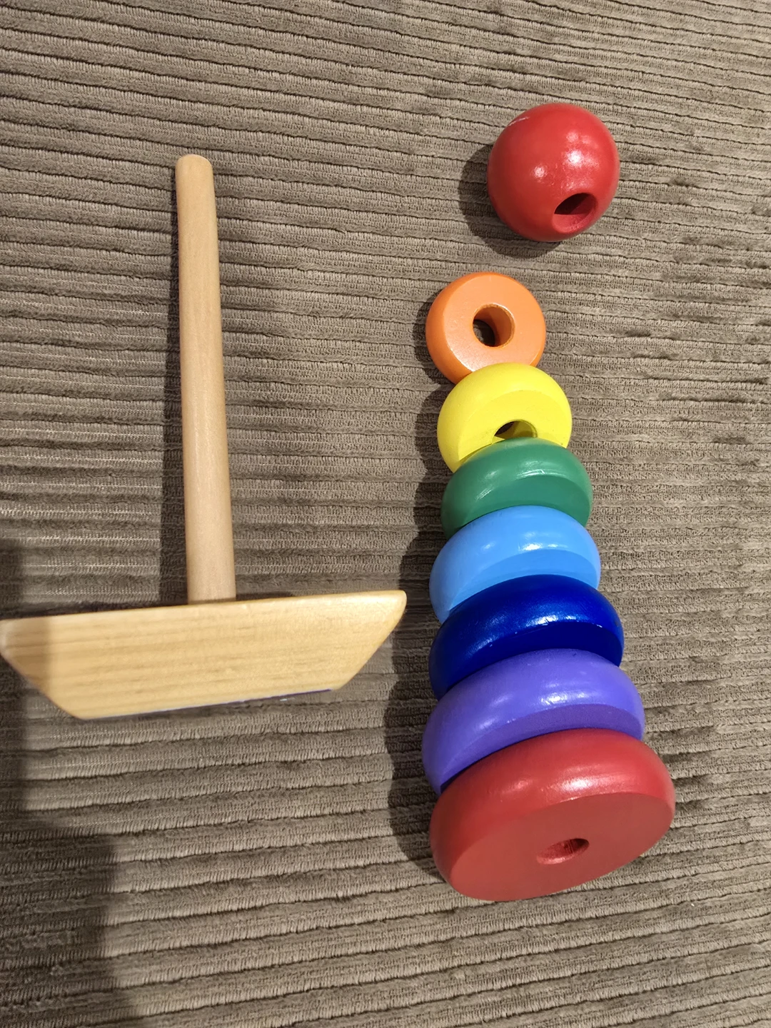 Rainbow Stacking Toy wooden pyramid - photo 2