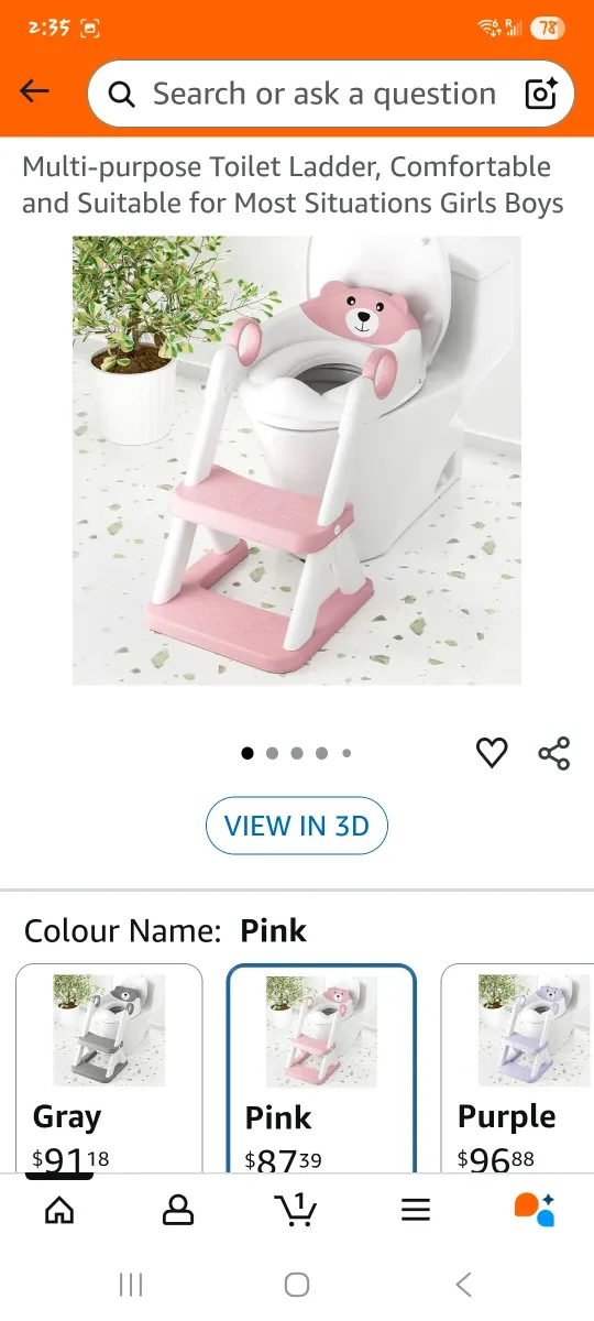Pink Toilet Ladder for Kids- NEW