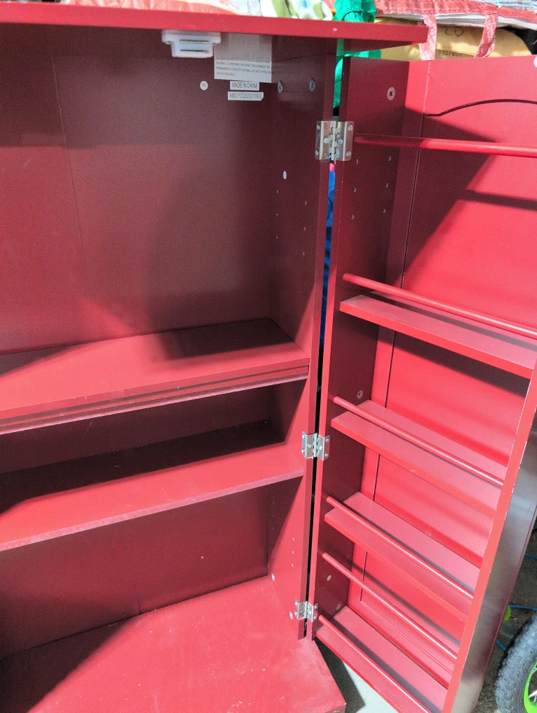 Red Wooden Storage Wine Cabinet. - photo 3