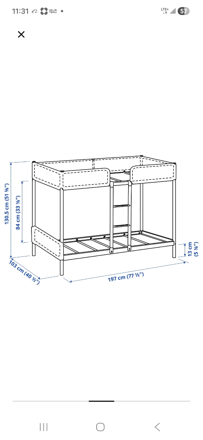 IKEA Mydal Bunk Bed Frame - Assembled - photo 2